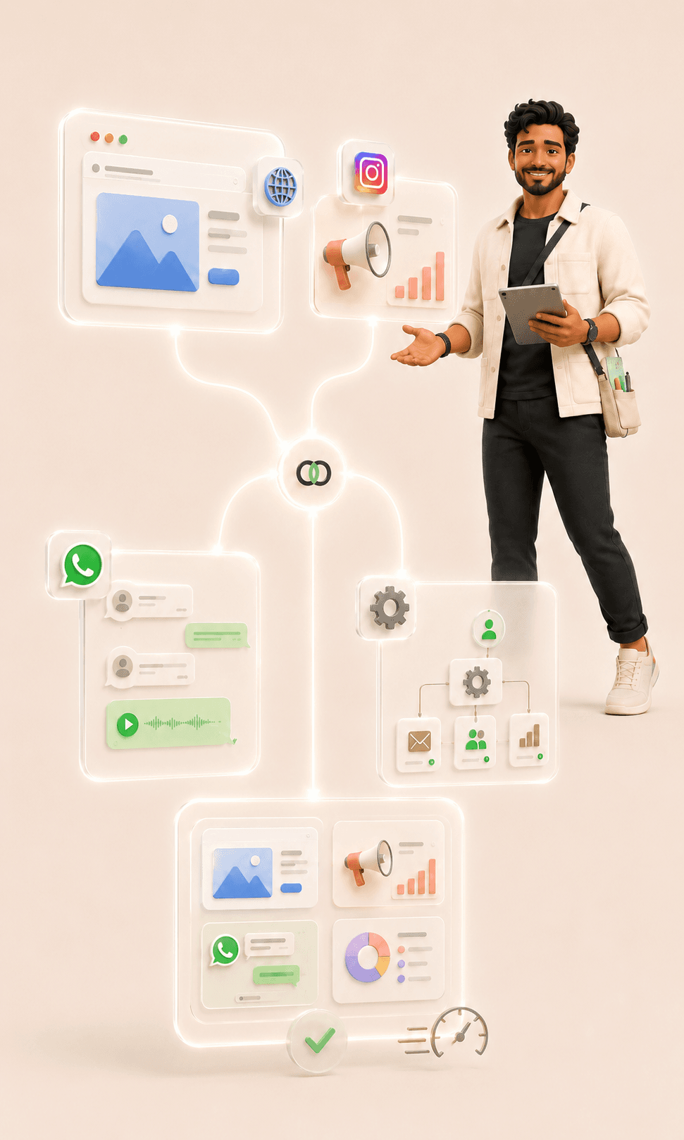 Planos SiteConnectPro com marketing, atendimento e organização